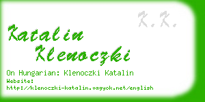 katalin klenoczki business card